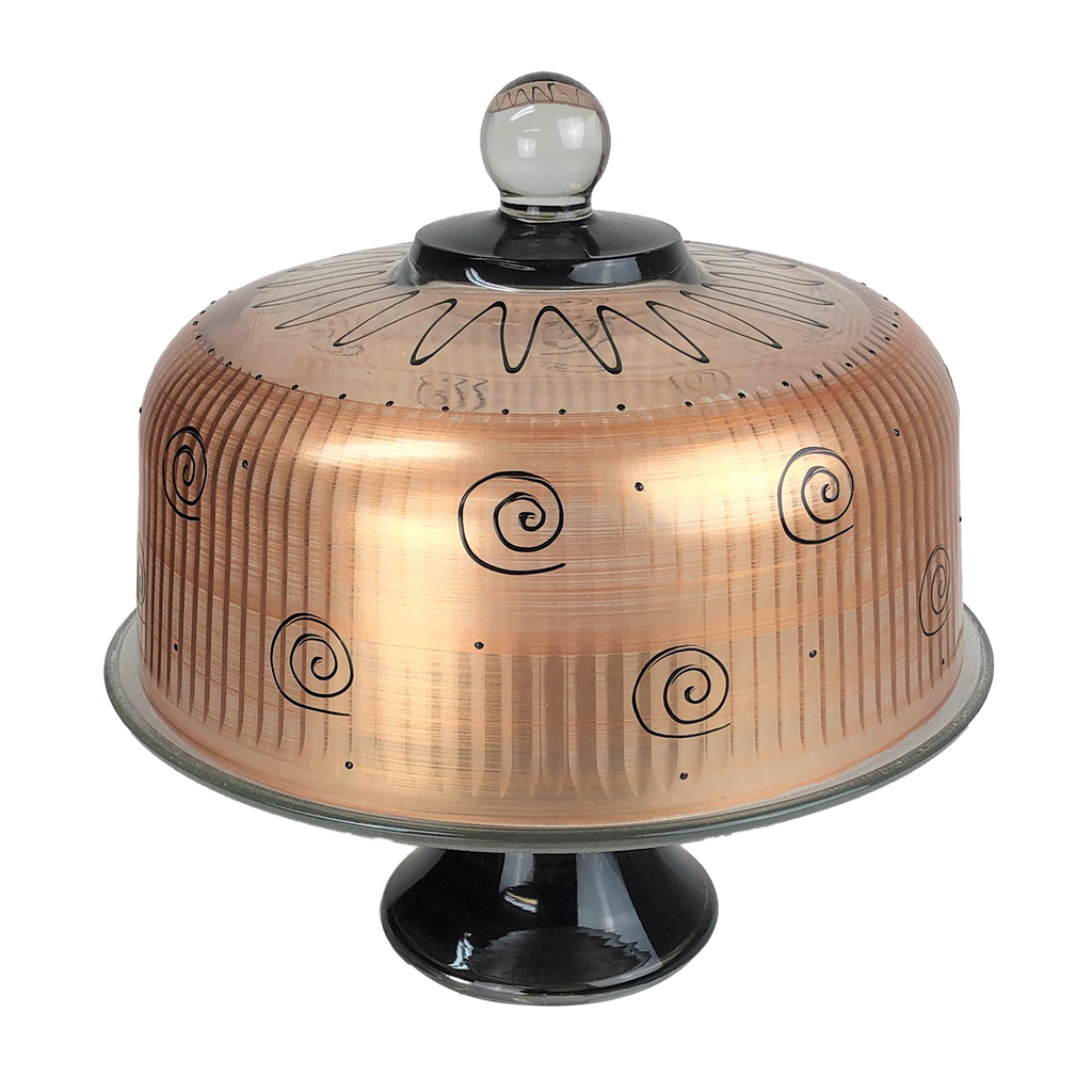 Tuscan Sunset Cake Dome and Stand