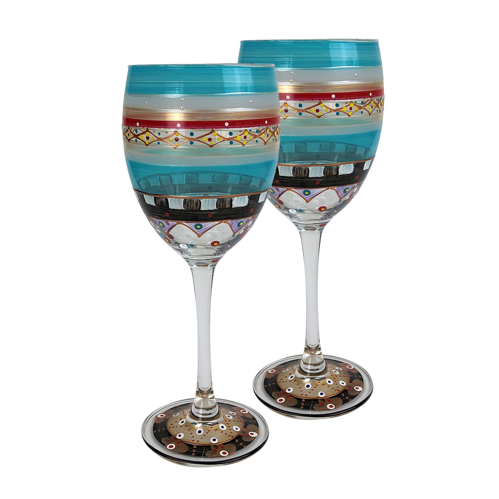 Moroccan Mosaic Carnival Wine   S/2