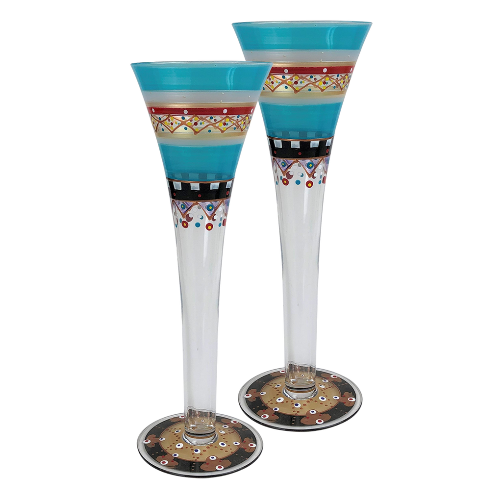 Moroccan Mosaic Carnival Hollow Flutes   S/2