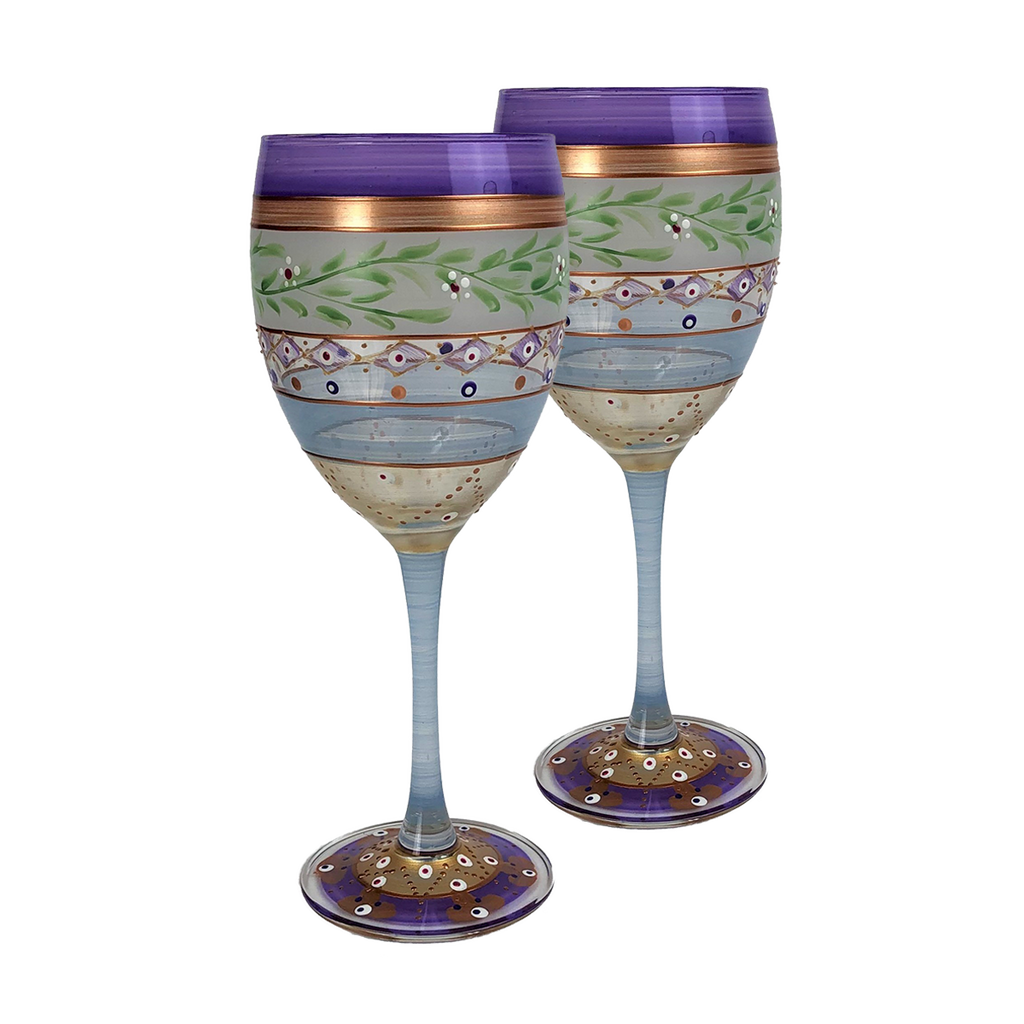 Moroccan Mosaic Lilac Wine   S/2