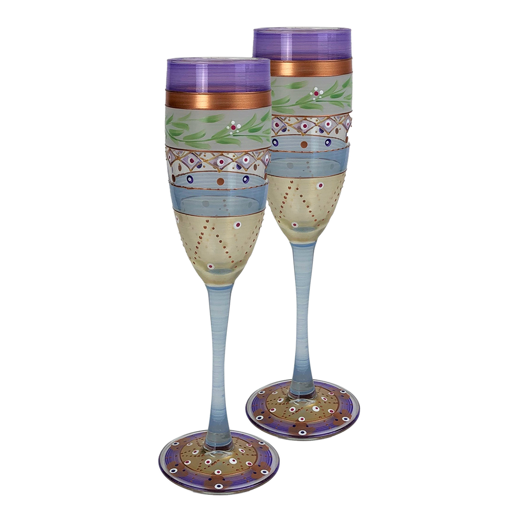 Moroccan Mosaic Lilac Champagne   S/2
