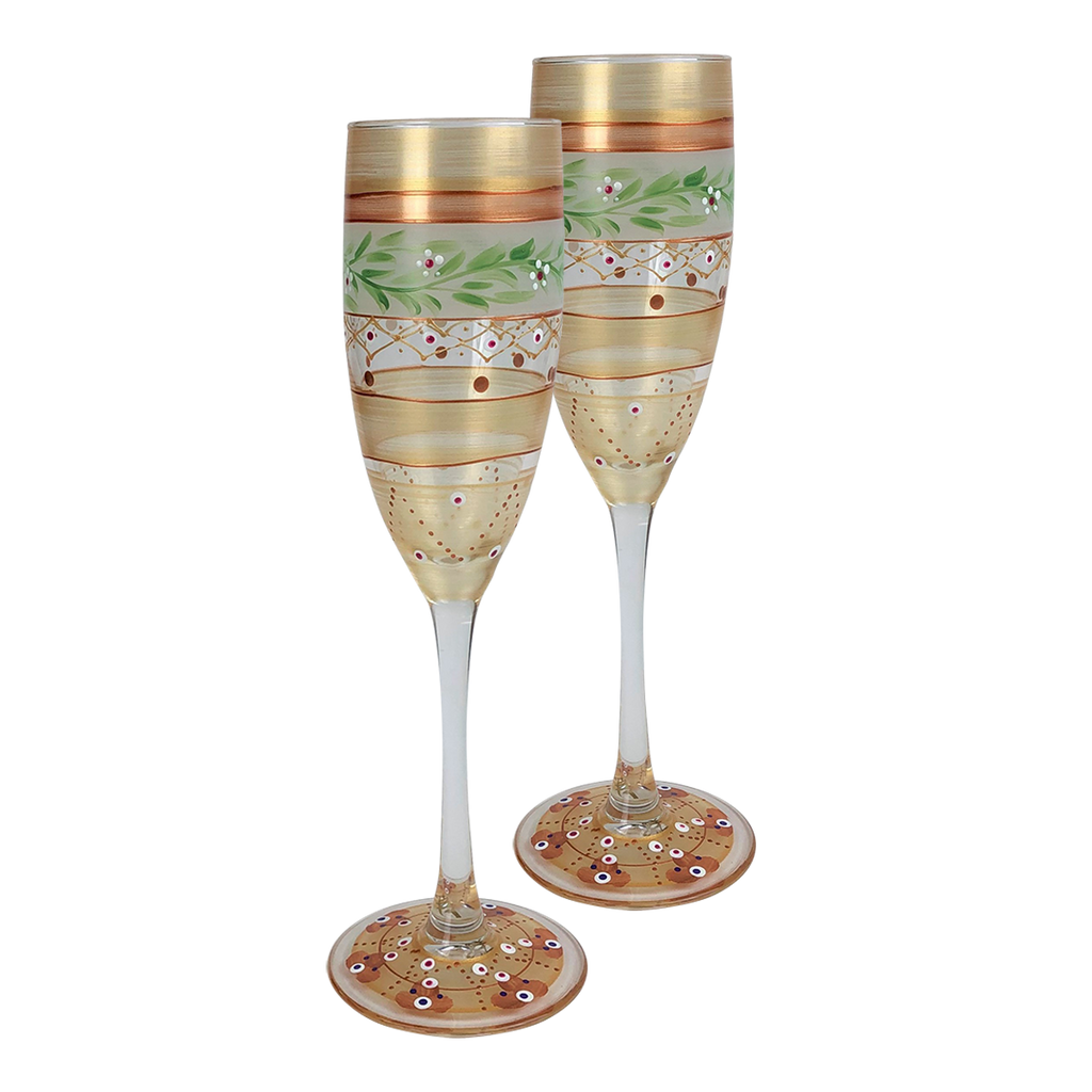 Moroccan Mosaic Gold Champagne   S/2