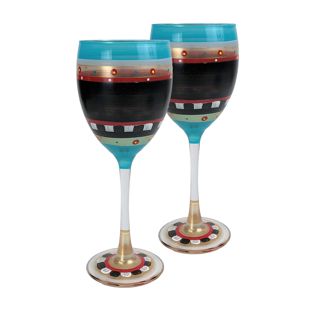 Moroccan Mosaic Chalk Wine   S/2