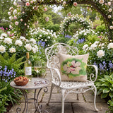 Polynesian White Peony Throw Pillow  18"x18"