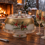 Black Forest Pine Cake Dome and Stand