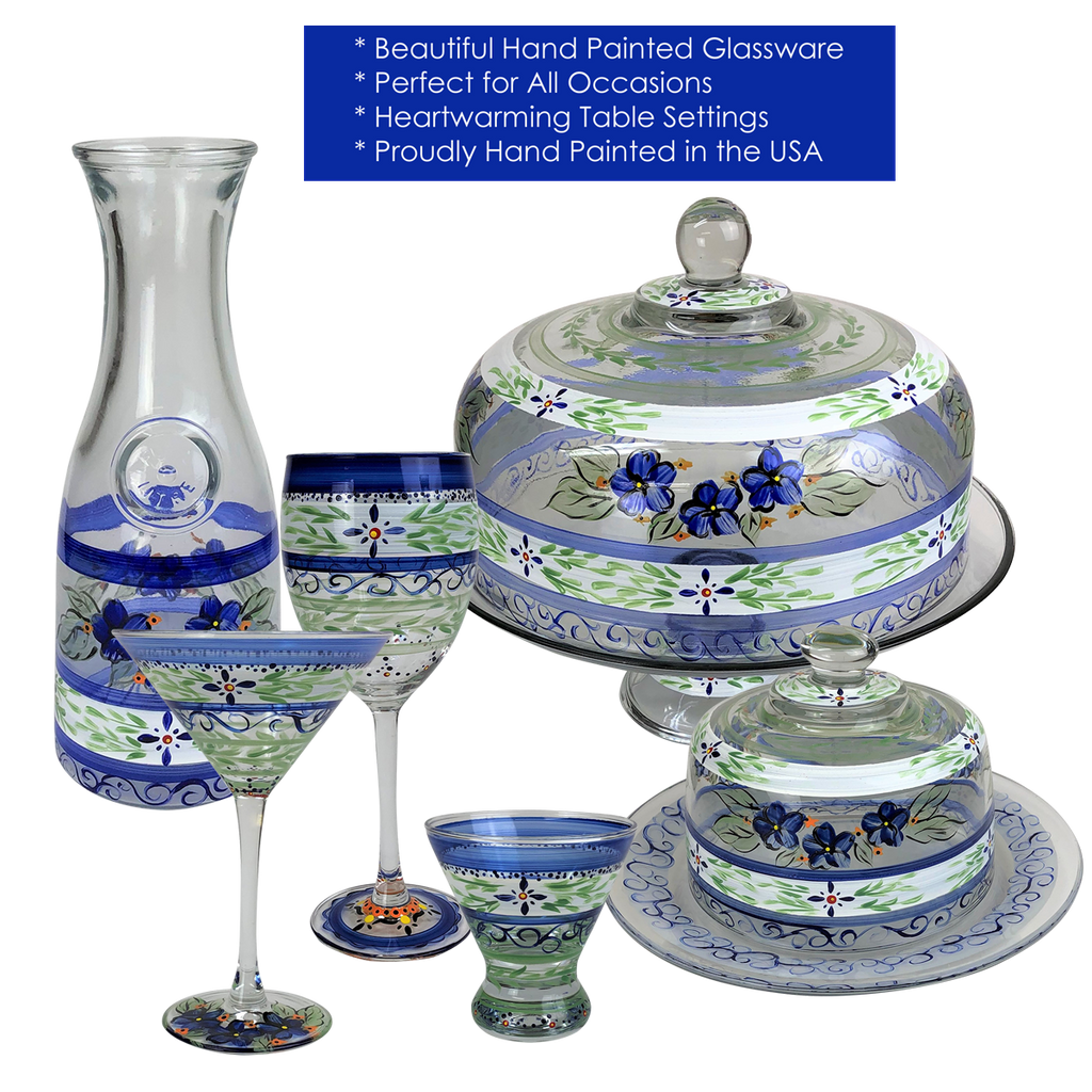 Barcelona Blue Margarita   Set of 2 - Golden Hill Studio