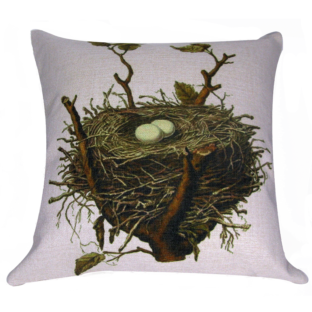 Bird Nest Pillow 18" x 18" - Golden Hill Studio
