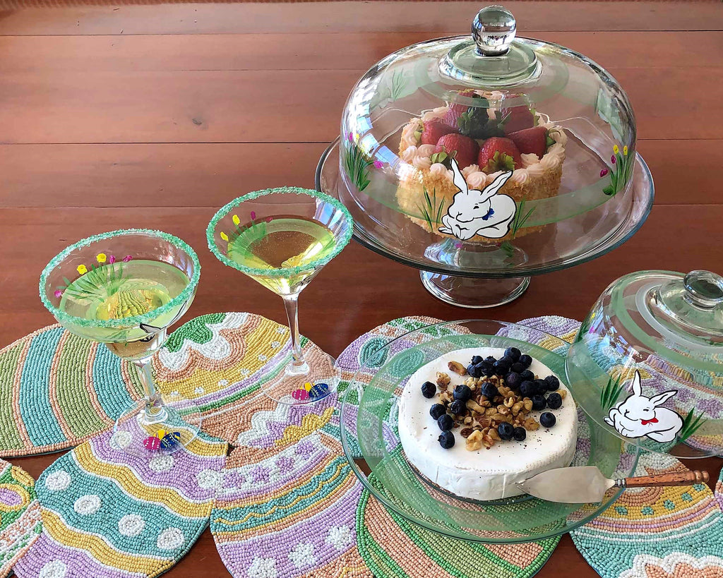 Springtime Bunny and Tulips Cake Dome - Golden Hill Studio