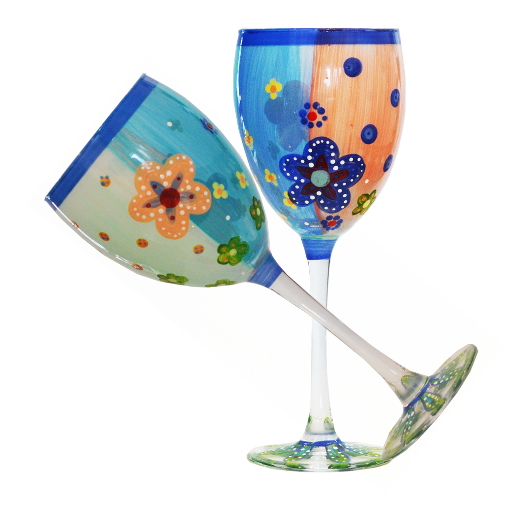 Cozumel Wine Set of 2 - Golden Hill Studio