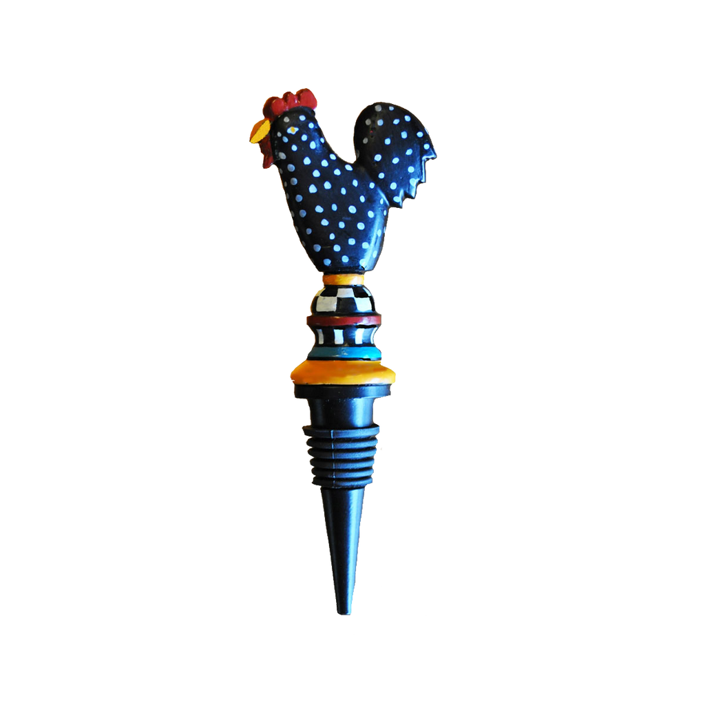 Metal Rooster Wine Bottle Stopper - Golden Hill Studio