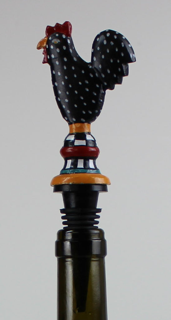 Metal Rooster Wine Bottle Stopper - Golden Hill Studio