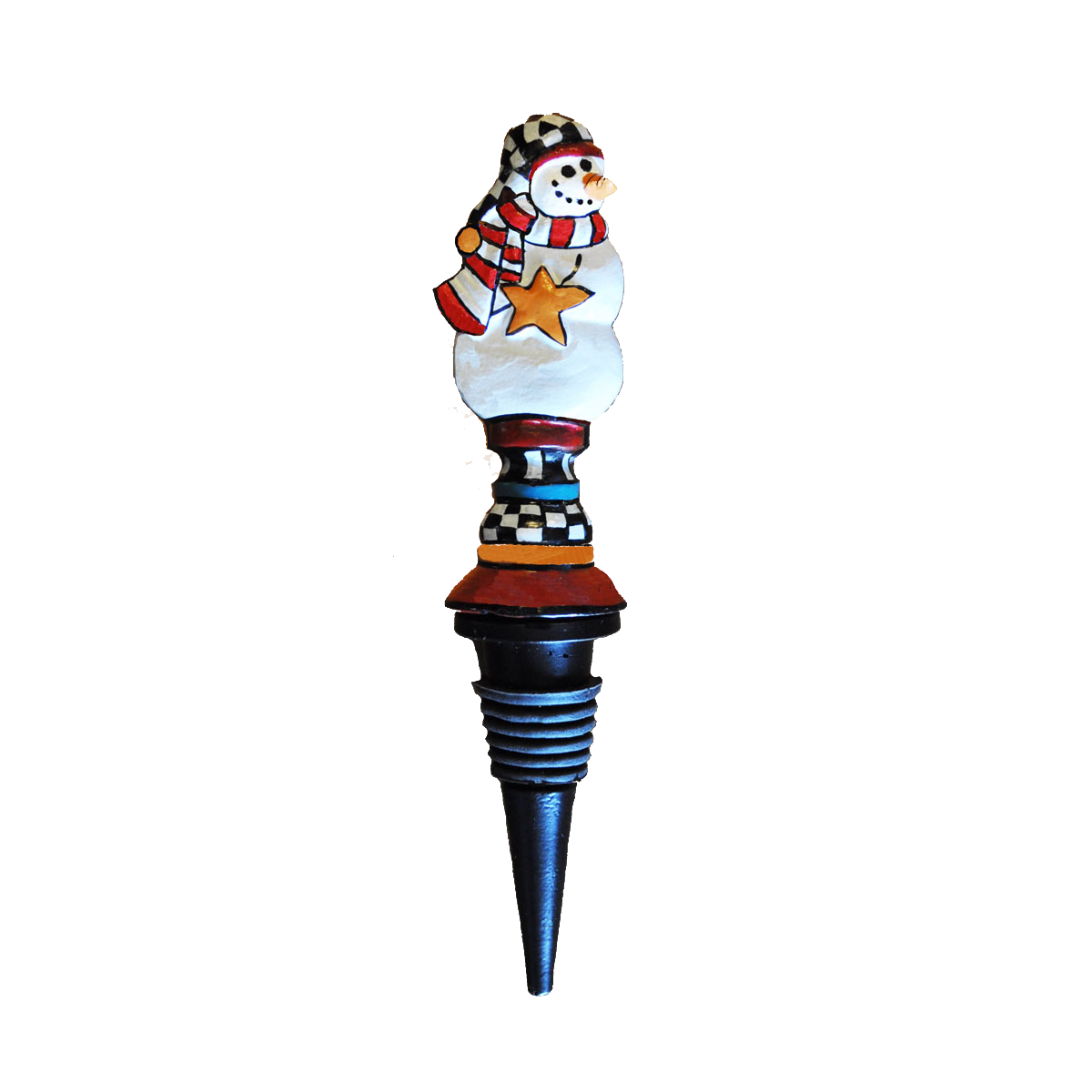 Metal Snowman Wine Bottle Stopper – Golden Hill Studio