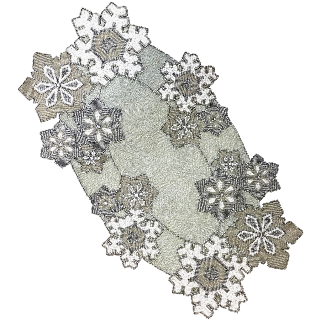 Beaded Snowflake Runner - Golden Hill Studio