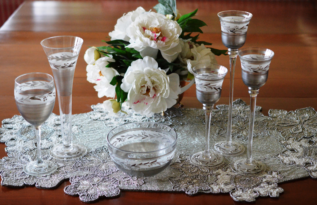 Beaded Snowflake Runner - Golden Hill Studio
