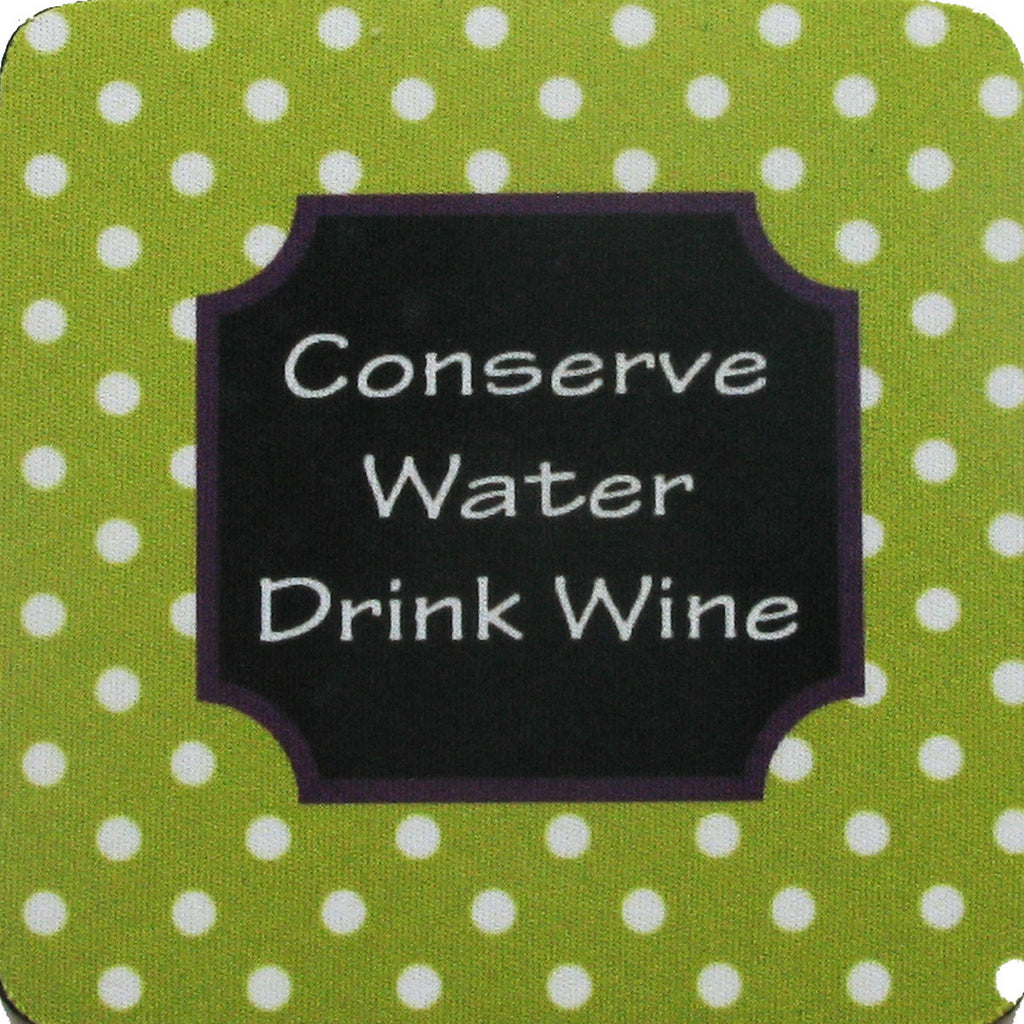 Conserve Water/Stripes Coaster S/4 - Golden Hill Studio