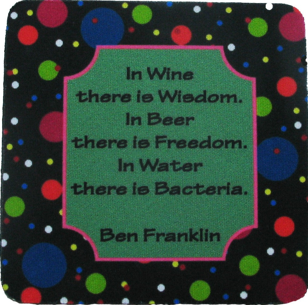 In Wine there is/Stripes Coaster S/4 - Golden Hill Studio