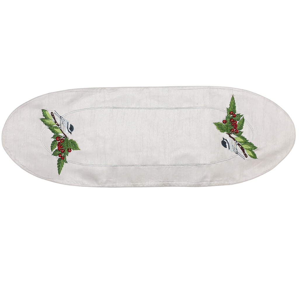 Cherries and Chickadee Runner - Golden Hill Studio