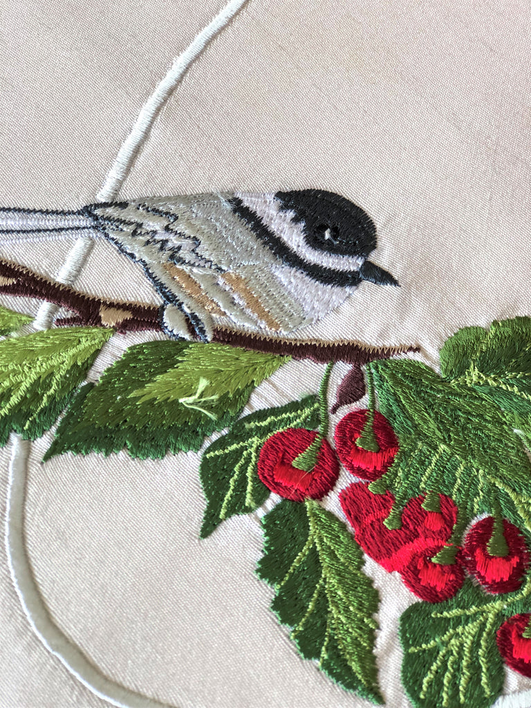 Cherries and Chickadee Runner - Golden Hill Studio