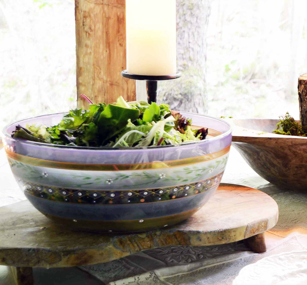 Moroccan Mosaic Lilac 11" Bowl - Golden Hill Studio