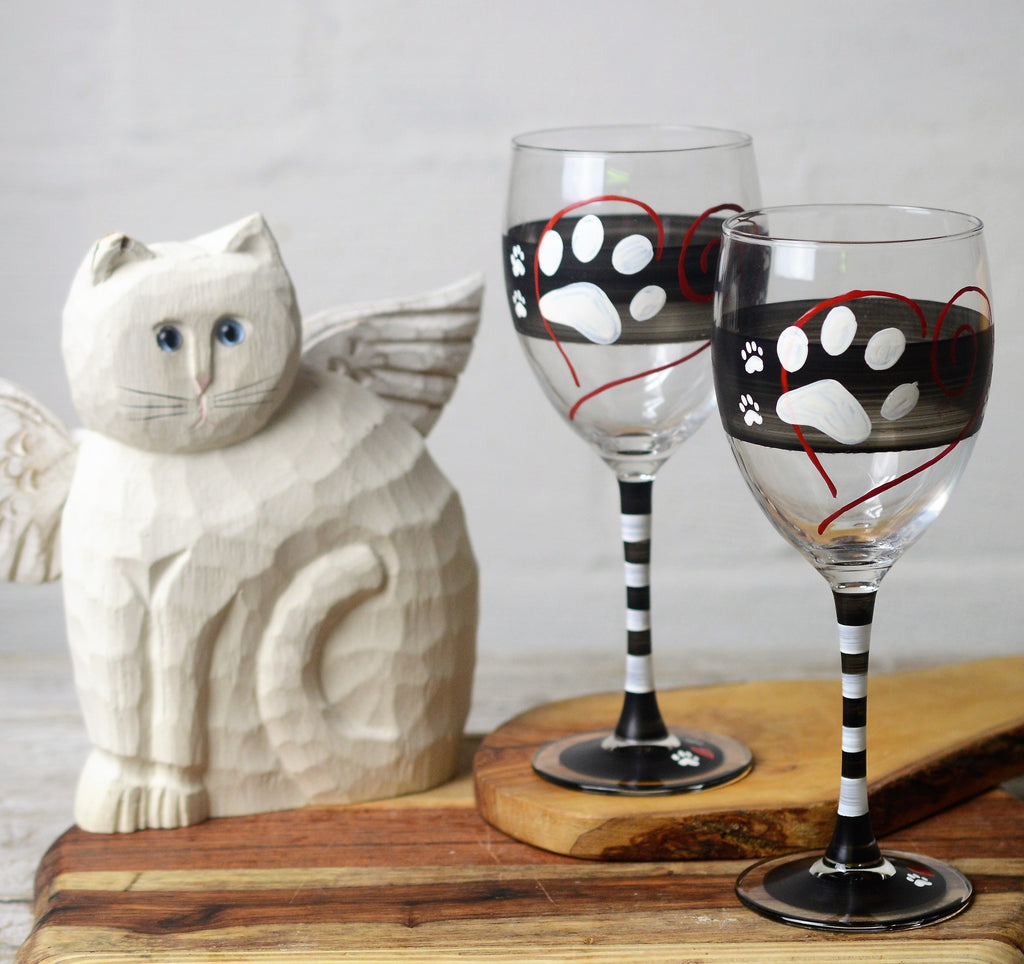Warm Paws Wine   Set of 2 - Golden Hill Studio