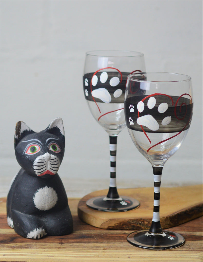 Warm Paws Wine   Set of 2 - Golden Hill Studio