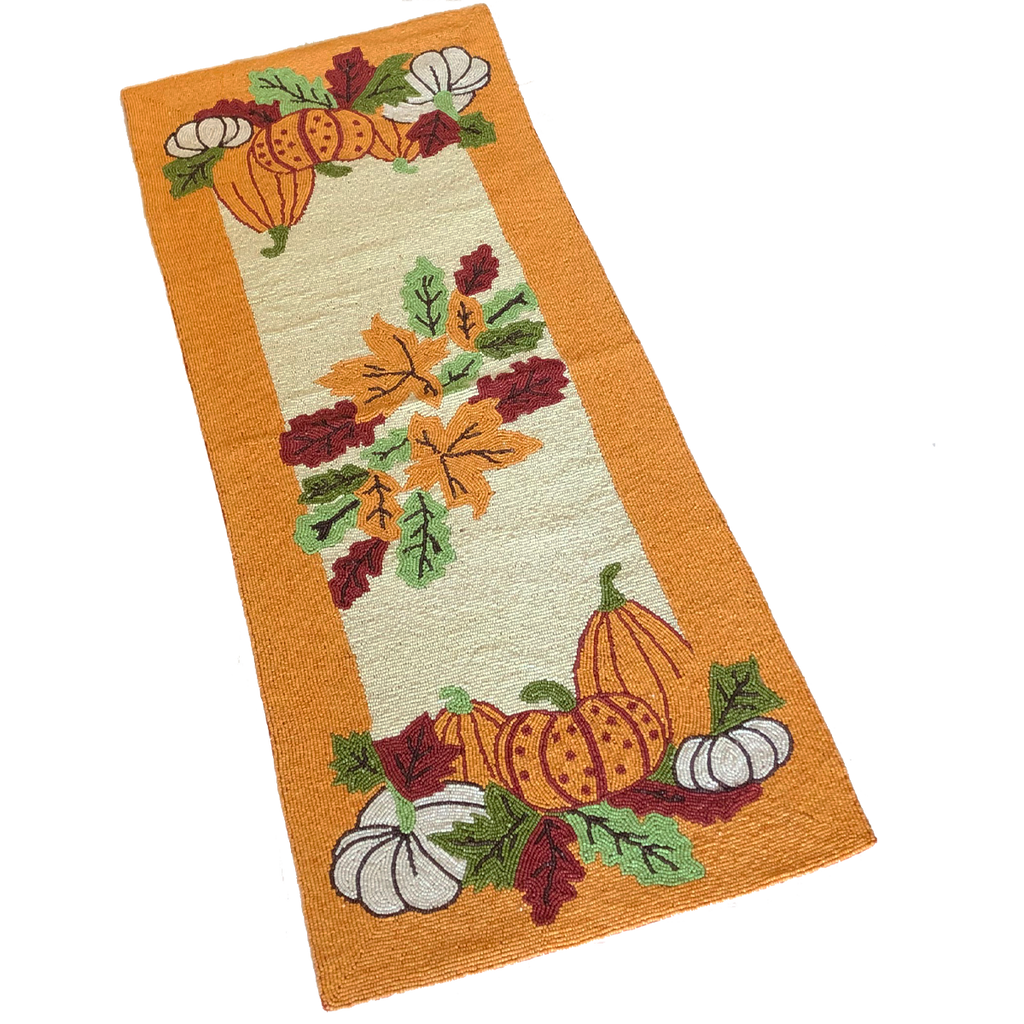 Autumn Harvest Beaded Table Runner - Golden Hill Studio