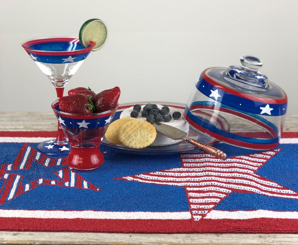 Patriotic Beaded Table Runner - Golden Hill Studio