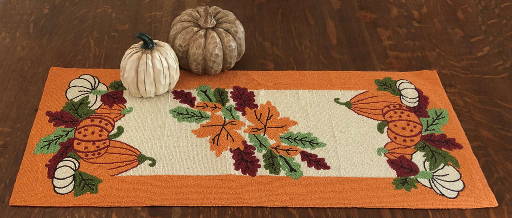 Autumn Harvest Beaded Table Runner - Golden Hill Studio
