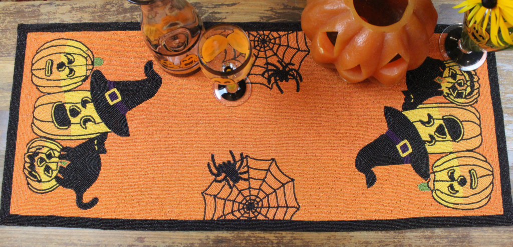 Halloween Beaded Table Runner - Golden Hill Studio