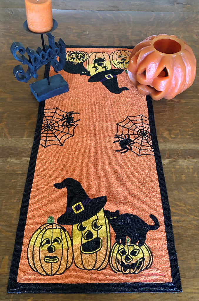 Halloween Beaded Table Runner - Golden Hill Studio