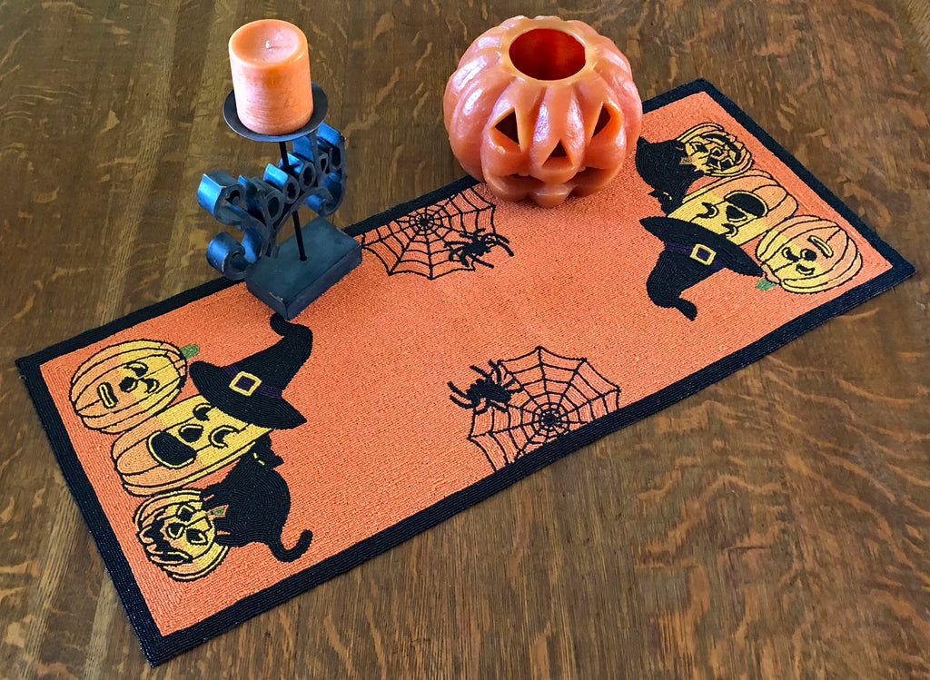 Halloween Beaded Table Runner - Golden Hill Studio