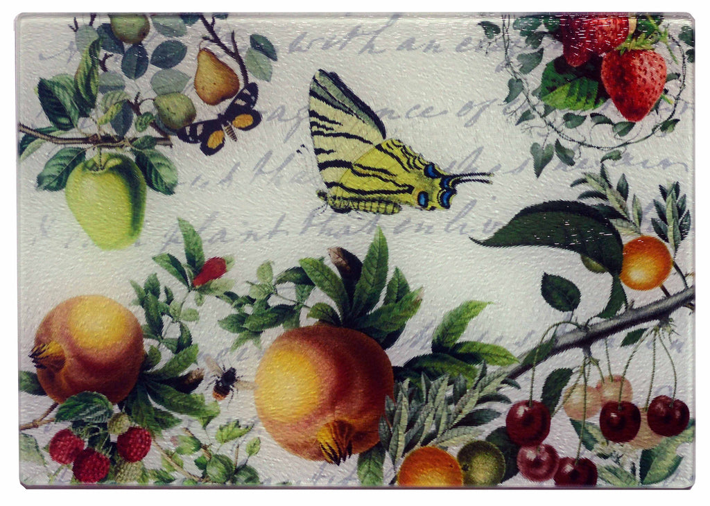 Butterfly & Fruit Cheese Tray/Cutting Board - Golden Hill Studio