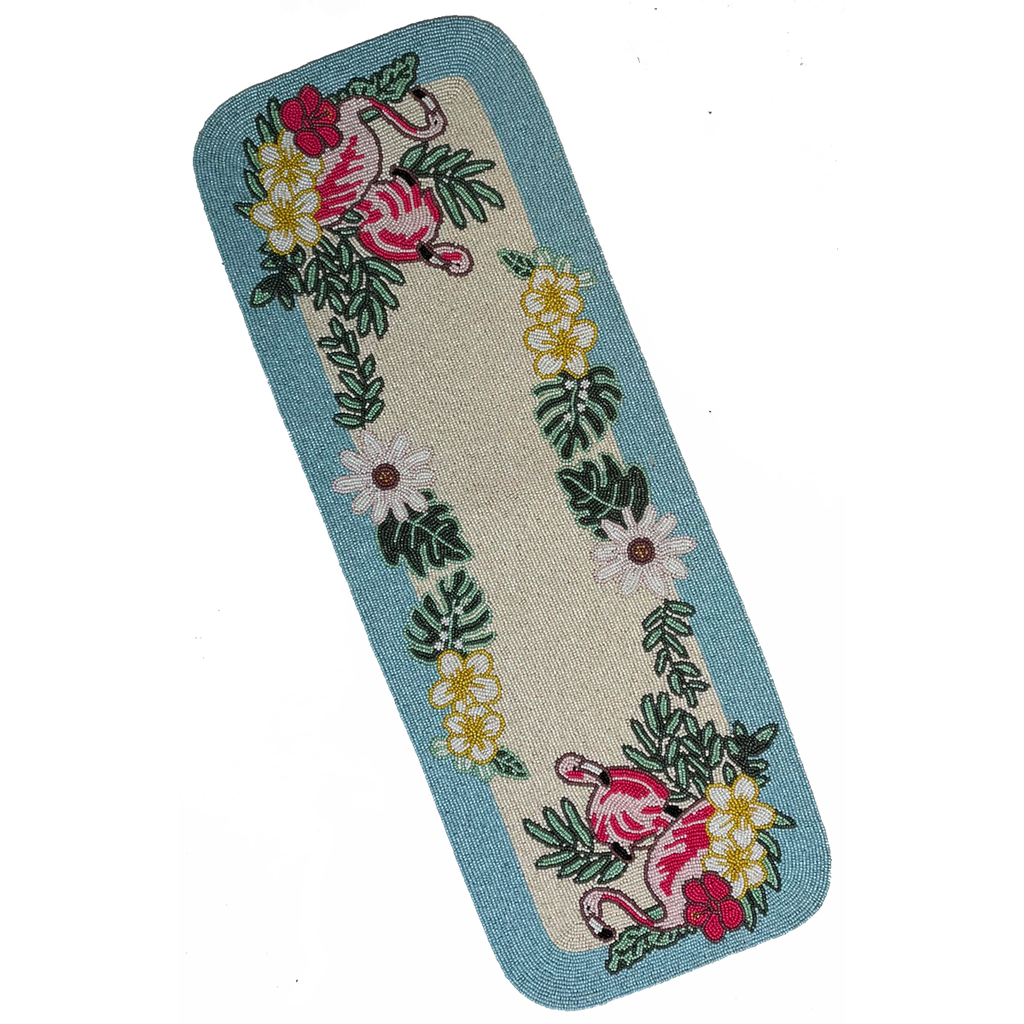 Flamingo Beaded Table Runner