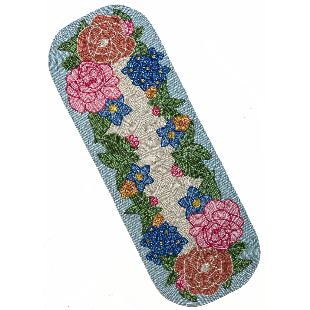 Floral Beaded Table Runner