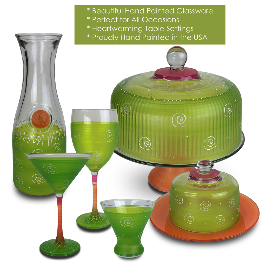 Peruvian Splendor Lt Green Cosmopolitan   Set of 2 - Golden Hill Studio