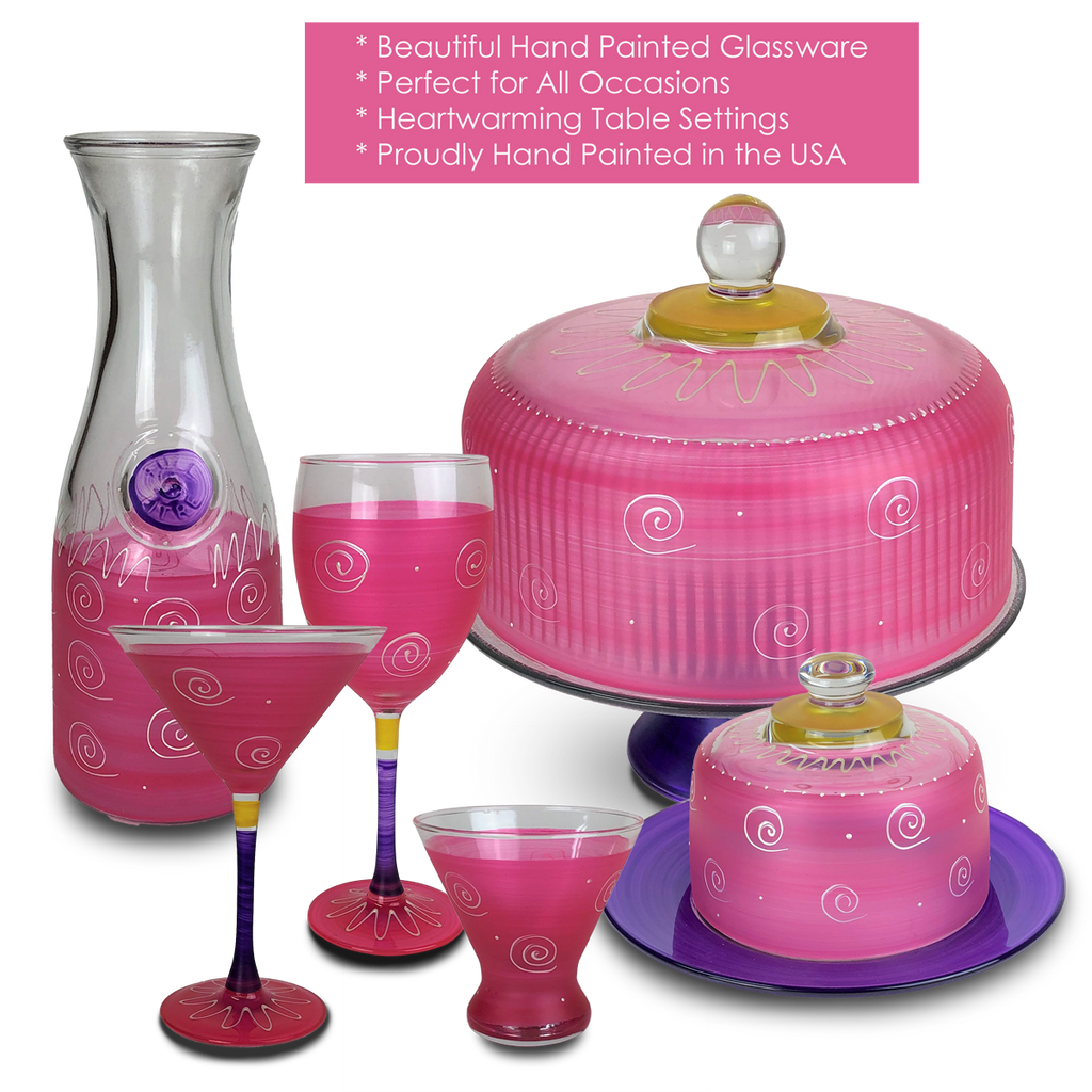 Peruvian Splendor Pink Martini   Set of 2 - Golden Hill Studio