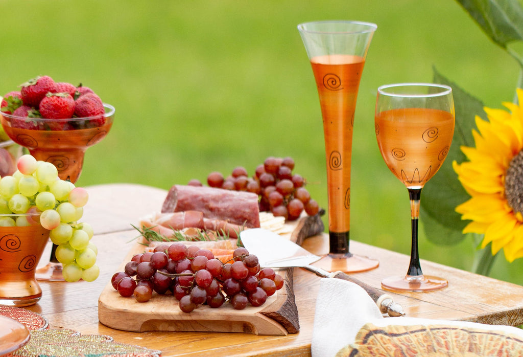 Tuscan Sunset Wine   S/2 - Golden Hill Studio