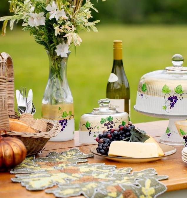 Napa Grapes n' Vines Cheese Dome - Golden Hill Studio