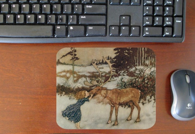 Gerta & the Reindeer Hot Pads/Mouse Pads - Golden Hill Studio