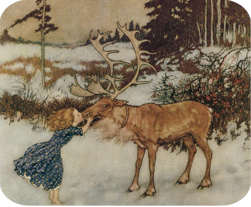 Gerta & the Reindeer Hot Pads/Mouse Pads - Golden Hill Studio