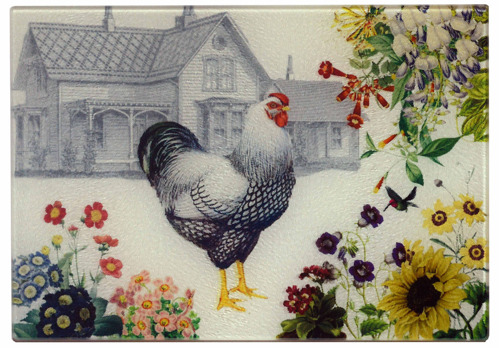 Hen & Farmhouse Cheese Tray/Cutting Board - Golden Hill Studio