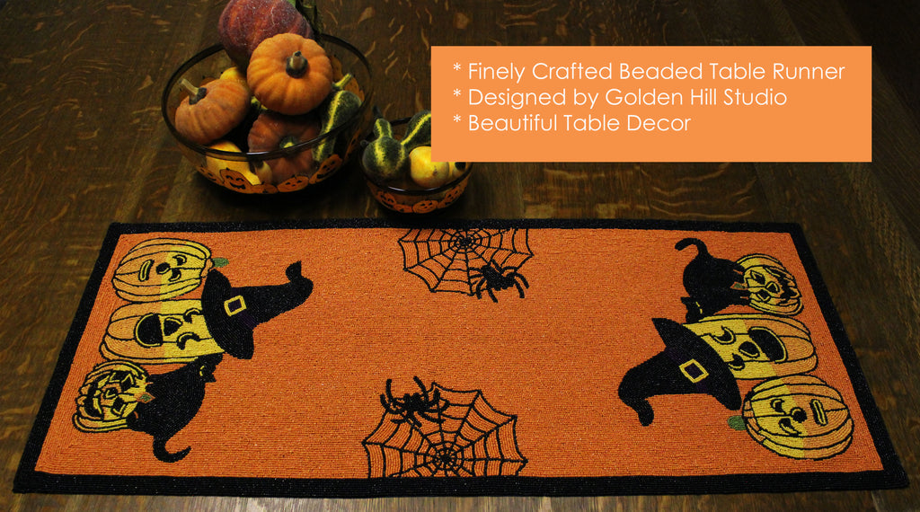 Halloween Beaded Table Runner - Golden Hill Studio