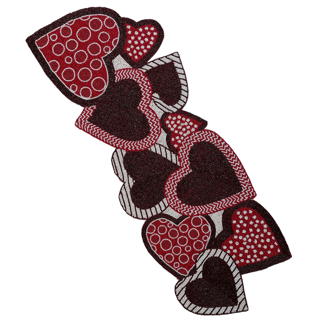 Hearts Beaded Table Runner