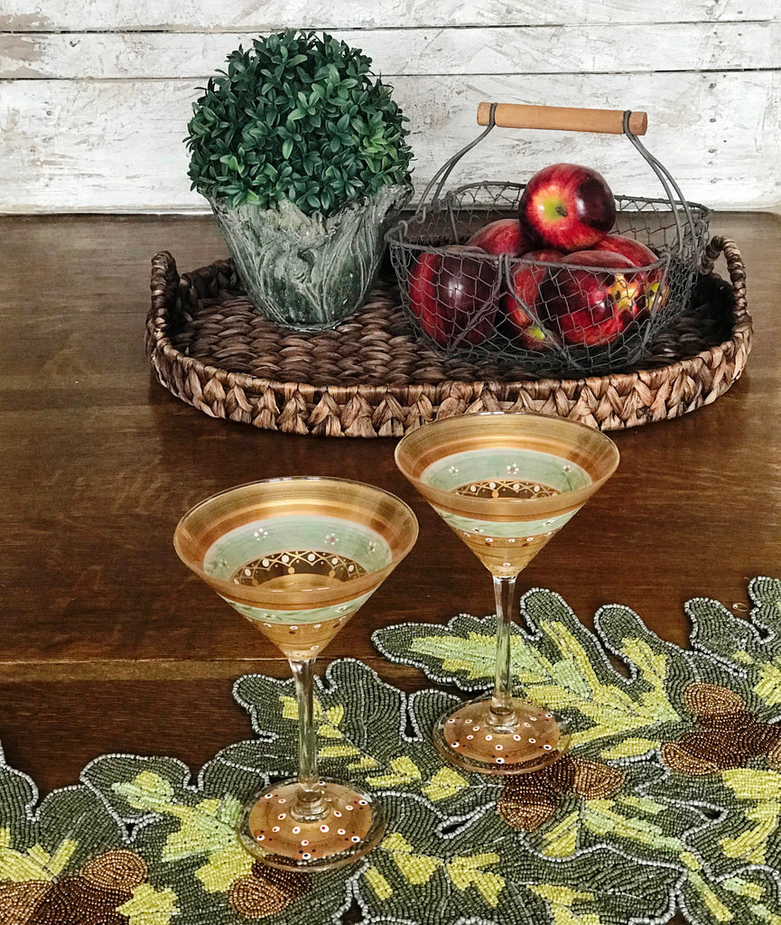 Moroccan Mosaic Gold Martini   S/2 - Golden Hill Studio