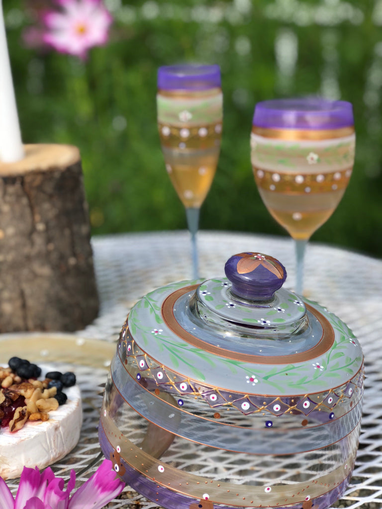 Moroccan Mosaic Lilac Wine   S/2 - Golden Hill Studio