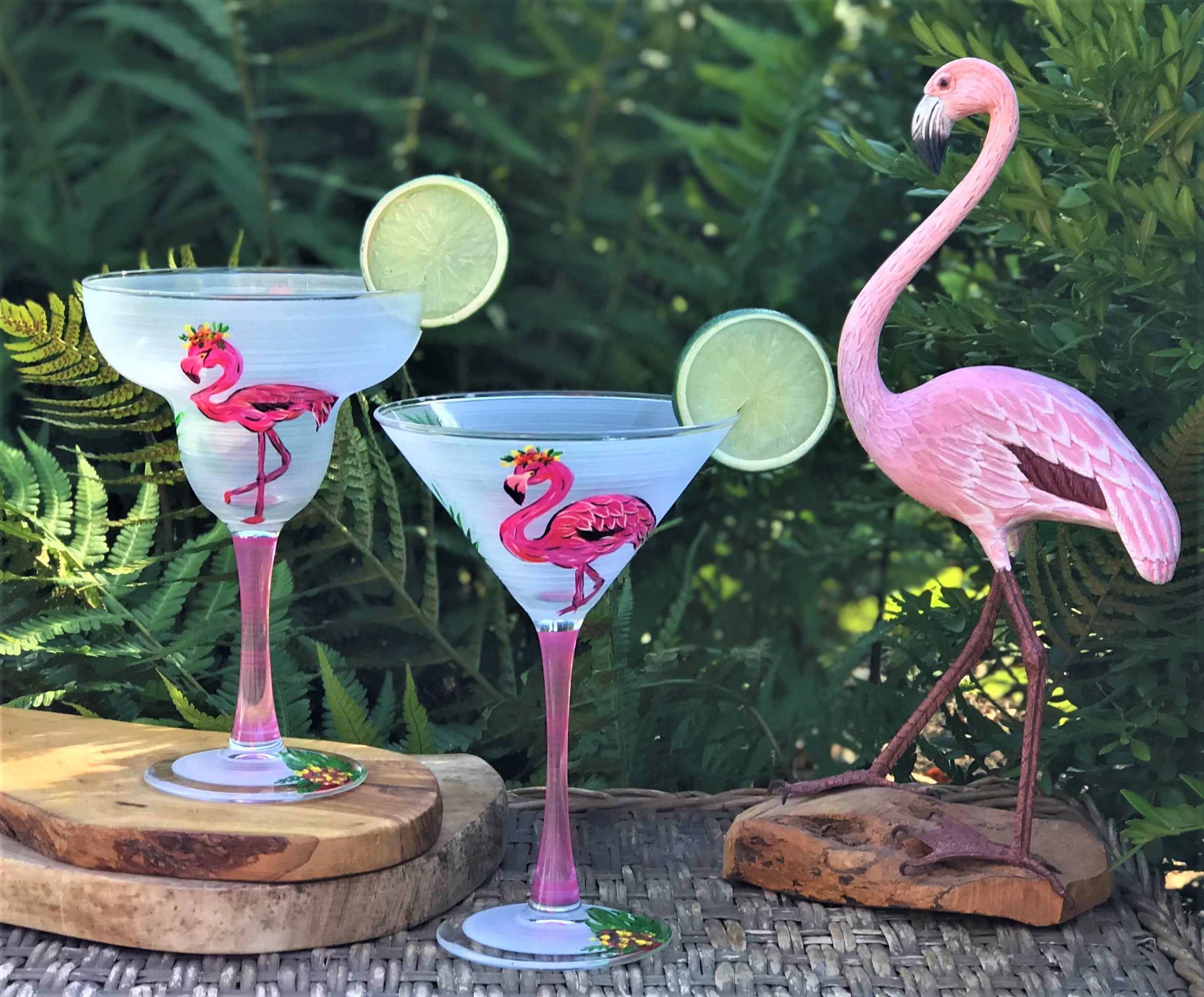 Flamingo Fun Martini S/2 – Golden Hill Studio
