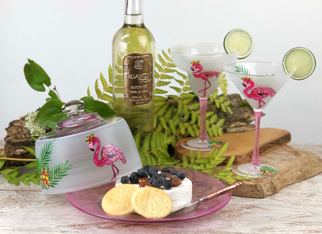 Flamingo Fun Martini S/2 - Golden Hill Studio