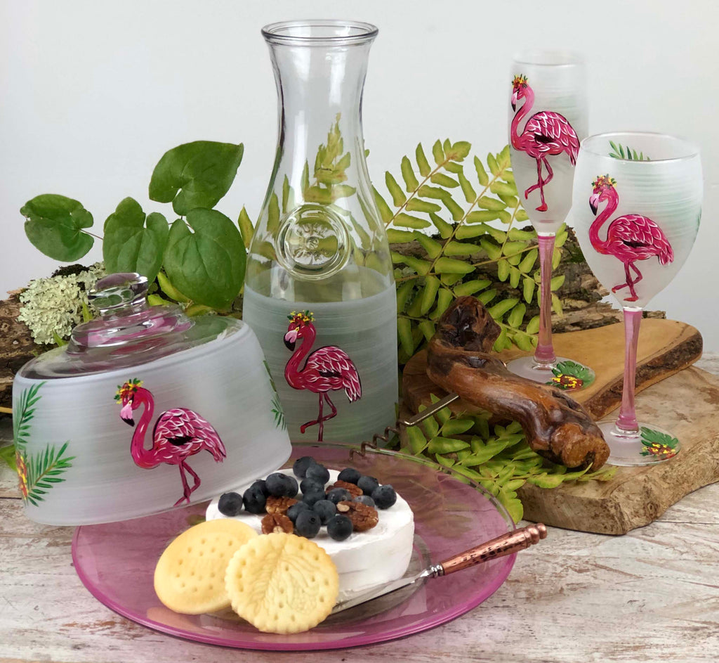 Flamingo Fun Carafe - Golden Hill Studio