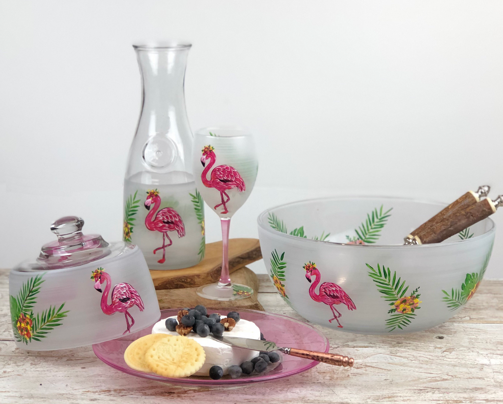 Flamingo Fun 11" Bowl - Golden Hill Studio