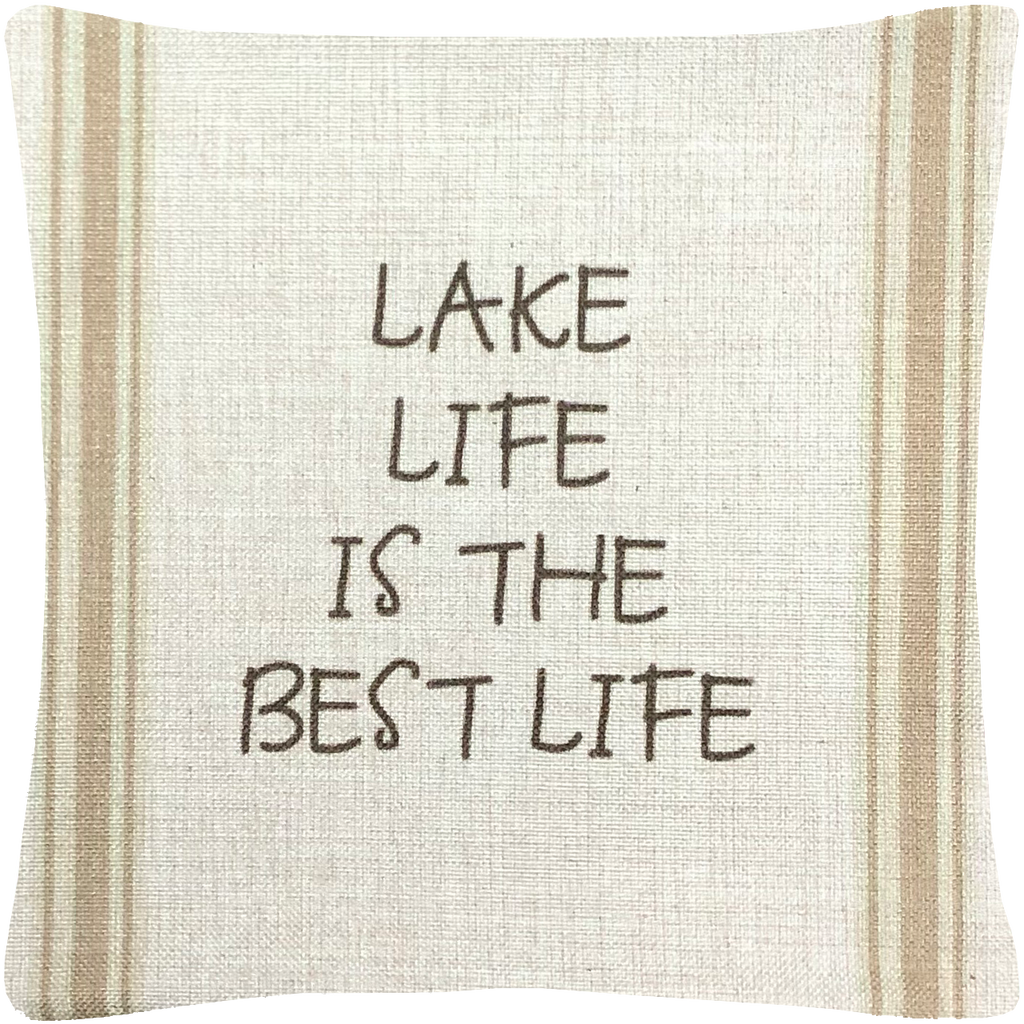 Lake Life Best Life Throw Pillow 12" x 12"